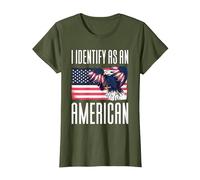 I Identify As an American T-Shirt, Women, Olive Green, Medium
