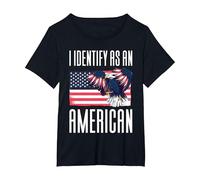 I Identify As an American T-Shirt, Women's Plus, Black, 2X