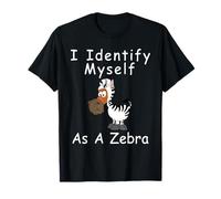 I Identify Myself As A Zebra Horse in zebra costume Funny T-Shirt