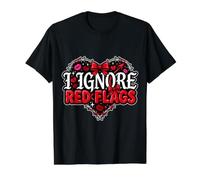 I Ignore Red Flags Chaotic Relationship Dating Value Graphic T-Shirt, Men, Black, S