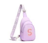 I IHAYNER Birthday Gifts for 3 4 5 6 7 8 9 10 11 12 13 Year Old Girls Small Initial Sling Bag for Travel Cute Crossbody Bag, Purple-S, S, Casual