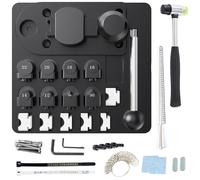 I IHAYNER Ring Bender Tool for Spoon Rings Heavy Duty - Jewelry Ring Bending Tool Kit with Mandrel, Sizer Gauge, Nylon Dies, Hammer & Polishing Tools - Ring Maker Machine for DIY Jewelry Craft