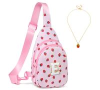 I IHAYNER Small Initial Sling Bag for Gilrs Christmas Birthday Gifts for 5 6 7 8 9 10 11 12 Year Old Girls Cute Crossbody Bag, Pink-E, S, Casual