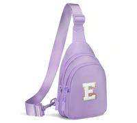 I IHAYNER Small Personalized Initial Sling Bag for Girls & Women Cute Monogram Crossbody Bag Purse Fanny Packs Gift Purple-E