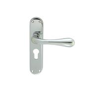 i IRONMONGERY SOLUTIONS Astro Lever on Backplate Door Handle, Modern Style, for Interior Doors, Residential and Commercial Use (Polished Chrome, Euro Profile)