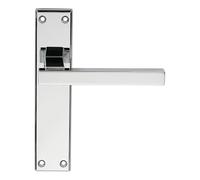 i IRONMONGERY SOLUTIONS Lever on Backplate Door Handle Set, Contemporary Style, Slim Design, for Interior Doors, Residential and Commercial Use (Latch)