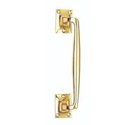 i IRONMONGERY SOLUTIONS Pub Style Pull Handle, Traditional Rustic Design, for Doors, Cabinets and Wardrobes, Residential and Commercial Use (Polished Brass)