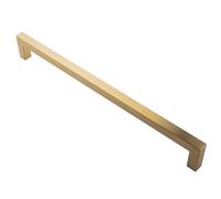 i IRONMONGERY SOLUTIONS Square Mitred Pull Handle, Angular Profile, Smooth Finish, for Doors, Cabinets, Wardrobes, and Glass or Wooden Installations, Modern Style (Satin PVD, 450mm Centres)