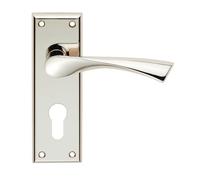 i IRONMONGERY SOLUTIONS Venti Lever on Backplate, Zinc Alloy, Internal Door Handle, Modern Style, Corrosion Resistant, with Fixings, for Residential and Commercial Use (Polished Nickel, Euro Profile)