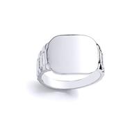 (I) Jewelco London Kids Sterling Silver Watch Strap Cushion Signet Ring - GVR31K