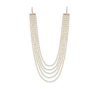 I Jewels 5 Layered Indian Wedding Bollywood Gold Plated Dulha Moti Mala Maharaja Haar/Groom Necklace For Men (MLP58W)