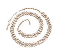 I Jewels B016-1 Women's Silver Plated Gold Plated Ethnic Kundan Studs Camarband Waist Belly Chain, Free Size, No Gemstone