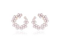 I Jewels Designer CZ American Diamond 18K Gold Plated Stud Earrings for Women ADE101