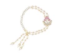 I Jewels Floral Shaped Kundan & Pearl Bracelet For Bhabhi/Sister, FS, Alloy, No Gemstone