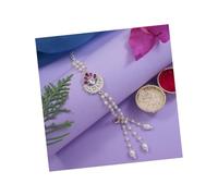 I Jewels Floral Shaped Kundan & Pearl Bracelet For Bhabhi/Sister, FS, Alloy, No Gemstone