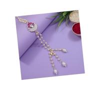I Jewels Floral Shaped Kundan & Pearl Bracelet For Bhabhi/Sister, FS, Alloy, No Gemstone