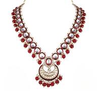 I Jewels Gold Plated Indian Wedding Bollywood Kundan & Pearl Dulha Moti Mala with Stone Maharaja Haar/Groom For Men (MLP441M)