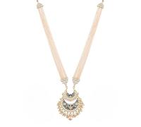 I Jewels Gold Plated Indian Wedding Bollywood Meenakari Kundan & Pearl Dulha Moti Mala Maharaja Haar/Groom For Men (MLP297Bl)