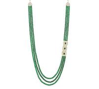 I Jewels Indian Wedding Bollywood 3 Layered Gold Plated Dulha Moti Mala Long Groom Necklace/Mala For Men (MLP52G), No Gemstone