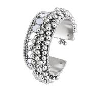 I Jewels Navratri Ethnic Silver Oxidised Indian Wedding Bollywood Afghani Ghungroo & Mirror Work Adjustable Cuff Kada Bracelet For Women (ADB518OX), Free Size, Alloy, no gemstone