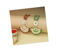 I Jewels Rakshabhandan Special Designer Pearl Hanging Floral Lumba Rakhi for Bhabhi (R068Q-GLCO) (Set of 2)