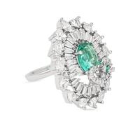 I Jewels Rose Gold Plated Indian Wedding Bollywood CZ American Diamond Stylish Floral Dazzling Adjustable Brass Finger Ring (FL246ZG), Cubic Zirconia, Gemless