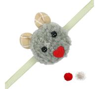 I Jewels Soft Fancy Cartoon Character Kids Rakhi Rakhi With Roli Chawal & Rakshabandhan Card for New Born Baby Boys/Bro/Brother/Bhai (R286G), Free Size, No Gemstone, Green
