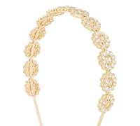 I Jewels Traditional Rajasthani Gold Plated Floral Design Kundan & Pearl Sheeshphool/Mathapatti/Hairband For Women (White-1, Free Size)