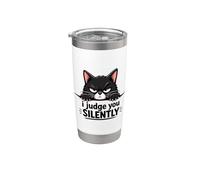 “I Judge You Silently” - Sarcastic Black Cat Stainless Steel Insulated Tumbler