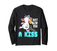 I Just Blew You A Rainbow Kiss Funny Unicorn Joke Long Sleeve T-Shirt