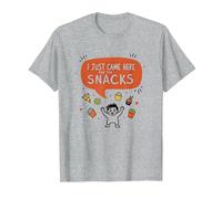 I Just Came Here for The Snacks Funny Food Lover T-Shirt, Men, Heather Grey, XL