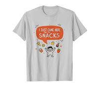 I Just Came Here for The Snacks Funny Food Lover T-Shirt, Men, Silver, XXL