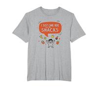 I Just Came Here for The Snacks Funny Food Lover T-Shirt, Men's Big and Tall, Heather Grey, 2X Tall