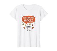 I Just Came Here for The Snacks Funny Food Lover T-Shirt, Women, White, M