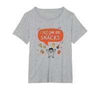 I Just Came Here for The Snacks Funny Food Lover T-Shirt, Women's Plus, Heather Grey, 2X