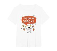I Just Came Here for The Snacks Funny Food Lover T-Shirt, Women's Plus, White, 3X