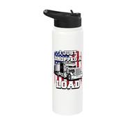 I Just Dropped a Load Big-Rig Trucker Father's Day USA Flag Stainless Steel Insulated Water Bottle