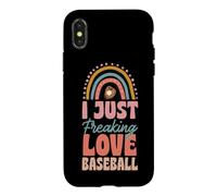 I Just Freaking Love Baseball Bohemian Rainbow Trendy Boho Case for iPhone X/XS