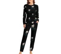 I Just Freaking Love Goats OK Women's Pajama Set Two Piece Loungewear Long Sleeve Top Pant Sleepwear