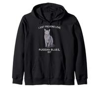 I Just Freaking Love Russian Blues Ok? Cats Gift Zip Hoodie