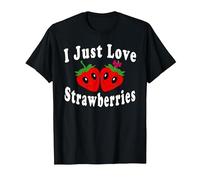 I Just Love Strawberries Funny Costume T-Shirt, Men, Black, XX-Large