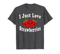 I Just Love Strawberries Funny Costume T-Shirt, Men, Dark Heather Grey, 4X-Large