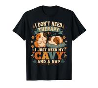 I Just Need My Cavy and A Nap Retro Guinea Pig Napping Tee T-Shirt