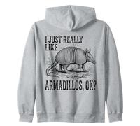I Just Really Like Armadillos Ok? Vintage Sketch Zip Hoodie