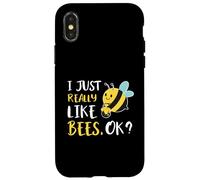 I Just Really Like Bees OK Cute Honey Bee Lover Case for iPhone X/XS
