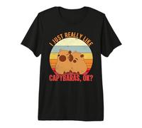 I Just Really Like Capybaras Ok Retro Rodent Funny Capybara Premium T-Shirt