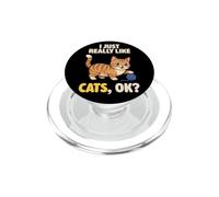 I Just Really Like Cats Ok Animal Lover Cute Munchkin PopSockets PopGrip for MagSafe