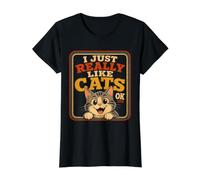 I Just Really Like Cats Value Graphic T-Shirt, Women, Black, M