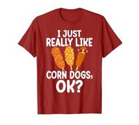 I Just Really Like Corn Dogs, Ok Love Corndogs T-Shirt, Men, Cranberry Red, Small