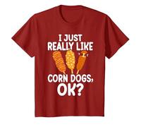 I Just Really Like Corn Dogs, Ok Love Corndogs T-Shirt, Youth, Cranberry Red, 3T